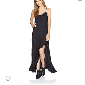 Billabong black maxi ruffle dress